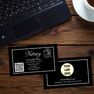 Tarjeta De Visita Agente de firma de préstamos notariales Código QR 
