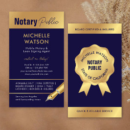 Tarjeta De Visita Agente de firma de préstamos notariales de la mari