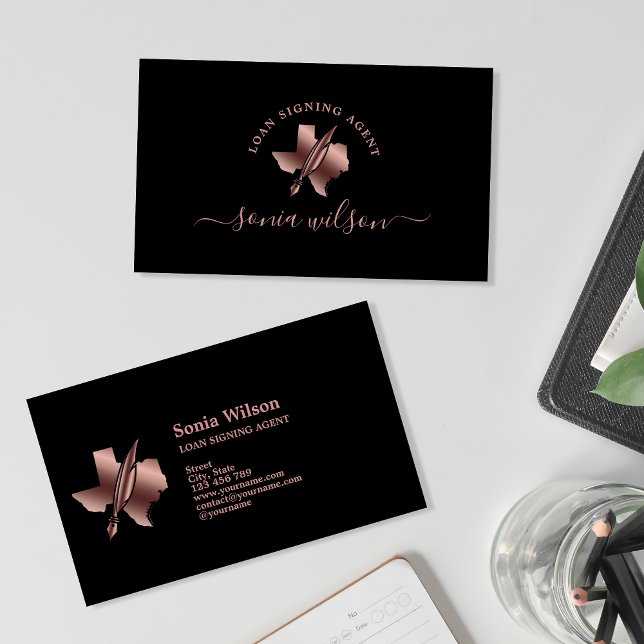 Tarjeta De Visita Agente de firma de préstamos notariales de Texas (Subido por el creador)