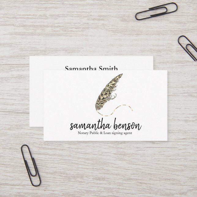 Tarjeta De Visita Agente de firma de préstamos notariales Elegant Qu (Anverso/Reverso In Situ)