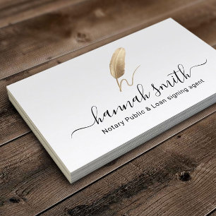 Tarjeta De Visita Agente de firma de préstamos notariales Elegant Qu