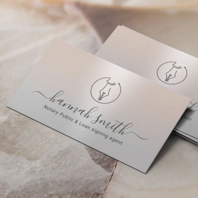 Tarjeta De Visita Agente de firma de préstamos notariales Pen Nib Lo (Subido por el creador)