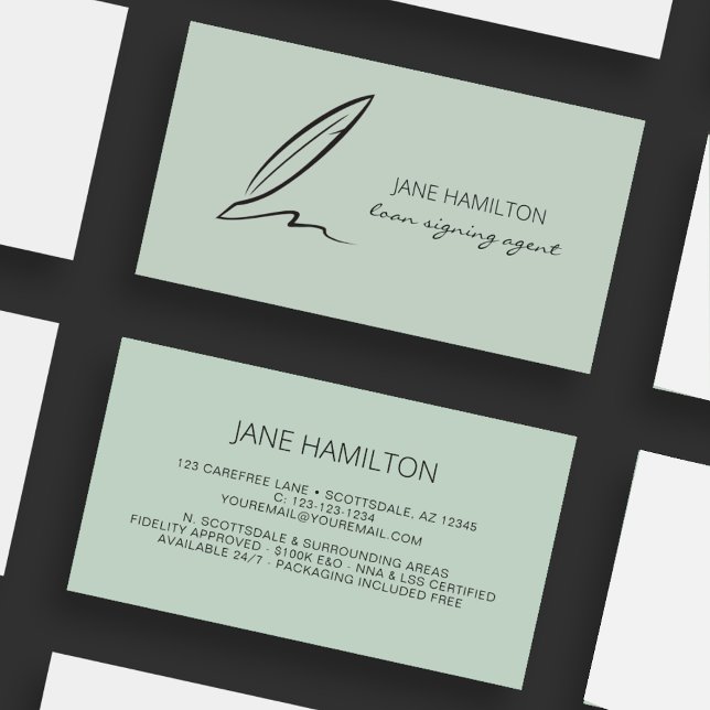 Tarjeta De Visita Agente de firma de préstamos notariales profesiona (Subido por el creador)