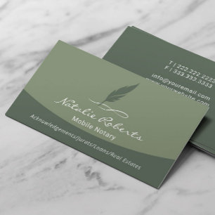 Tarjeta De Visita Agente de firma de préstamos notariales Quill Logo