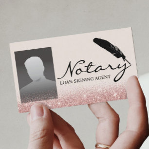 Tarjeta De Visita Agente de firma de préstamos notariales Rosa Purpu