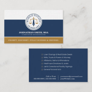 Tarjeta De Visita Agente de Firma Legal Personalizada Móvil Lino Azu