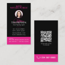 Agente de Firma Notarial Código QR Foto Black Pink