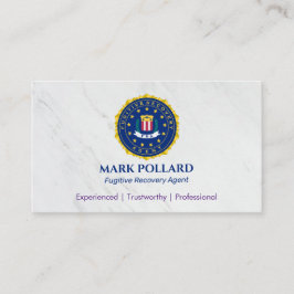 Tarjeta De Visita Agente de recuperación dinámica | Blanco elegante