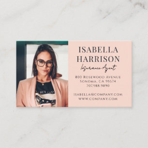 Tarjeta De Visita Agente de Seguros de Foto Moderna