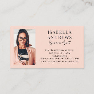 Tarjeta De Visita Agente de Seguros de Foto Moderna