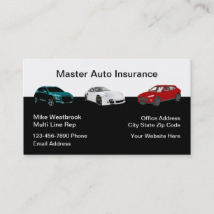 Tarjeta De Visita Agente de Ventas de Seguro de Auto