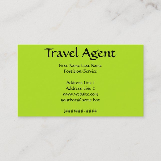 Tarjeta De Visita Agente de viajes (Anverso)