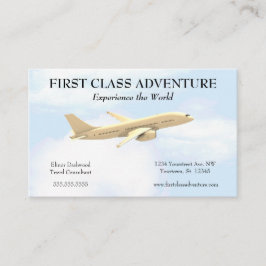 Tarjeta De Visita Agente de viajes de avión y cielo azul
