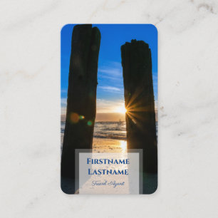 Tarjeta De Visita Agente de viajes de puesta de sol en la playa marí