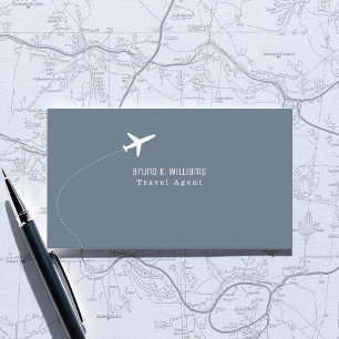 Tarjeta De Visita Agente de Viajes en Avión Blanco