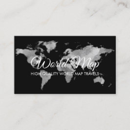 Tarjeta De Visita Agente de Viajes Globo Mapa Mundial Gris Viaje
