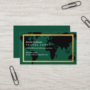 Tarjeta De Visita Agente de viajes intercontinentales Mapa del mundo