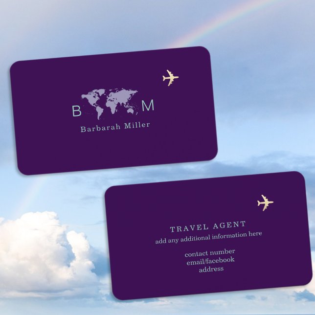 Tarjeta De Visita Agente de viajes internacional Purple (Subido por el creador)