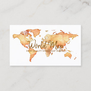 Tarjeta De Visita Agente de Viajes Internacionales Mapa Mundial de V