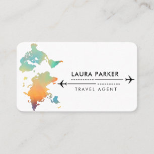 Tarjeta De Visita Agente de viajes Mapa Mundial Vacaciones Agua Play