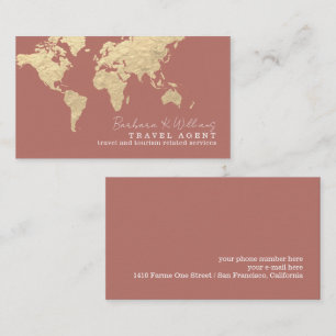Tarjeta De Visita Agente de viajes Modern old-rose