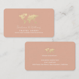 Tarjeta De Visita Agente de Viajes Moderno Boho-Rosa