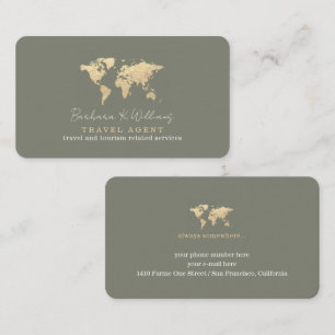 Tarjeta De Visita Agente de Viajes Moderno Eucalipto Cálido