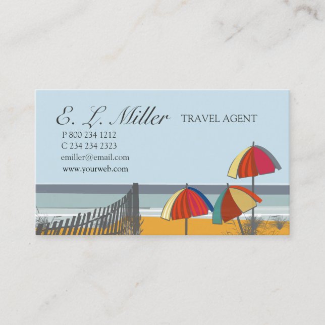 Tarjeta De Visita Agente de viajes náutico del océano del Palm Beach (Anverso)