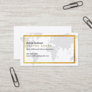 Tarjeta De Visita Agente de Viajes Profesional Atractivo, Clásico y
