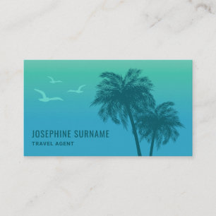 Tarjeta De Visita Agente de Viajes Tropical de Palma con Gradiente A