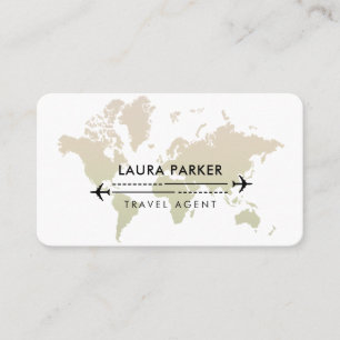Tarjeta De Visita Agente de viajes World Map Services Black