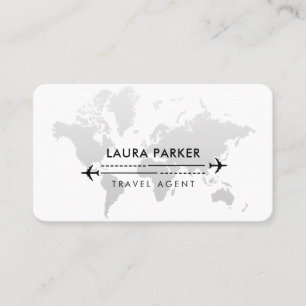 Tarjeta De Visita Agente de viajes World Map Services Black