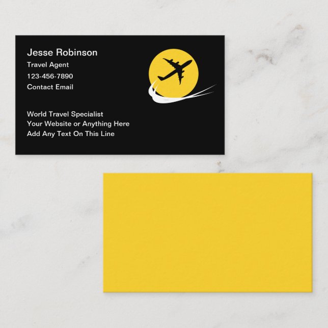 Tarjeta De Visita Agente Especializado en Viajes del Mundo (Anverso / Reverso)