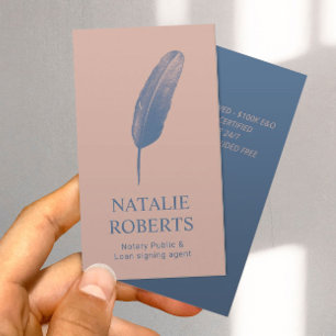 Tarjeta De Visita Agente firmante de préstamos notariales Quill Pen