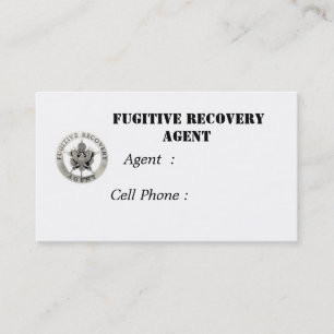 Tarjeta De Visita Agente fugitivo de la recuperación