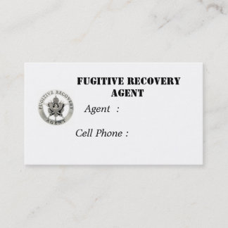 Tarjeta De Visita Agente fugitivo de la recuperación