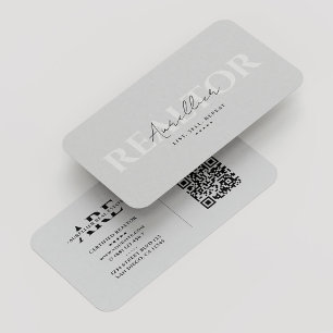 Tarjeta De Visita Agente hipotecario gris claro Realtor Mínimo