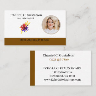 Tarjeta De Visita Agente Inmobiliario Agrega tu Logotipo y Foto Ag