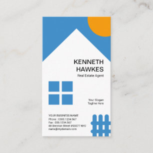 Tarjeta De Visita Agente inmobiliario anaranjado de la valla de