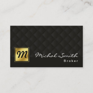 Tarjeta De Visita Agente inmobiliario Broker Black Gold de lujo
