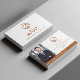 Tarjeta De Visita Agente Inmobiliario Cálido Profesional Moderno