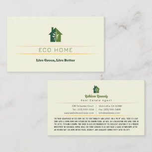 Tarjeta De Visita Agente inmobiliario CASA DE ECO