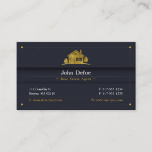Tarjeta De Visita Agente inmobiliario Casa de oro gráfica