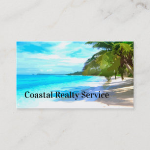 Tarjeta De Visita Agente Inmobiliario Coastal Beach