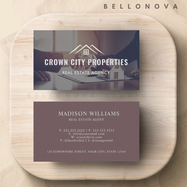 Tarjeta De Visita Agente inmobiliario de personalizado Business Hand (Custom Business Handshake Real Estate Agent Business Card)