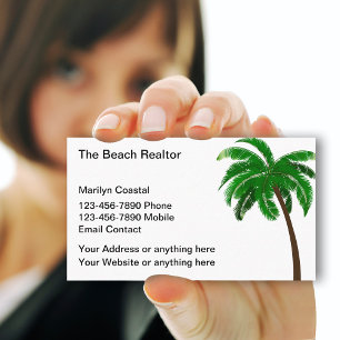 Tarjeta De Visita Agente Inmobiliario de Playa Tema de Palma