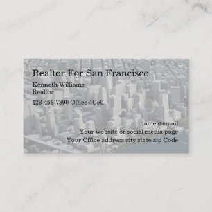 Tarjeta De Visita Agente inmobiliario de San Francisco