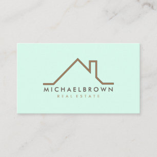 Tarjeta De Visita Agente Inmobiliario de Techos de Casas Modernas Mí