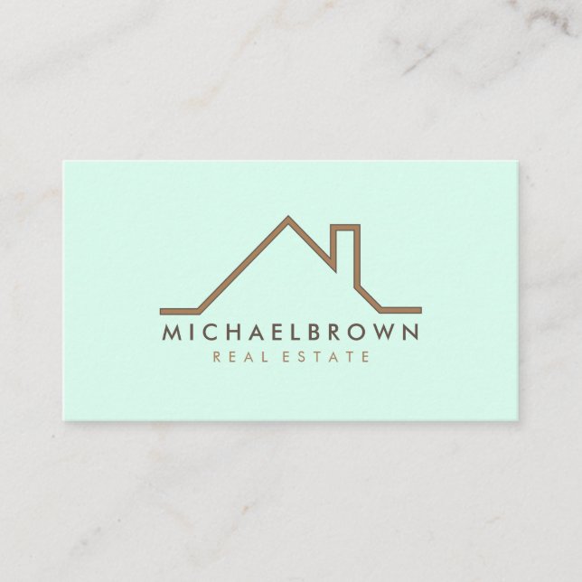 Tarjeta De Visita Agente Inmobiliario de Techos de Casas Modernas Mí (Anverso)