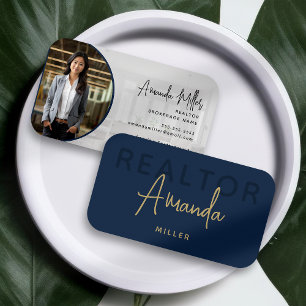 Tarjeta De Visita Agente Inmobiliario del corredor de reactores azul